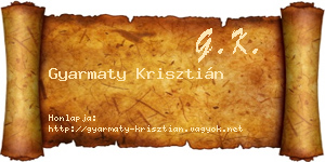 Gyarmaty Krisztián névjegykártya
